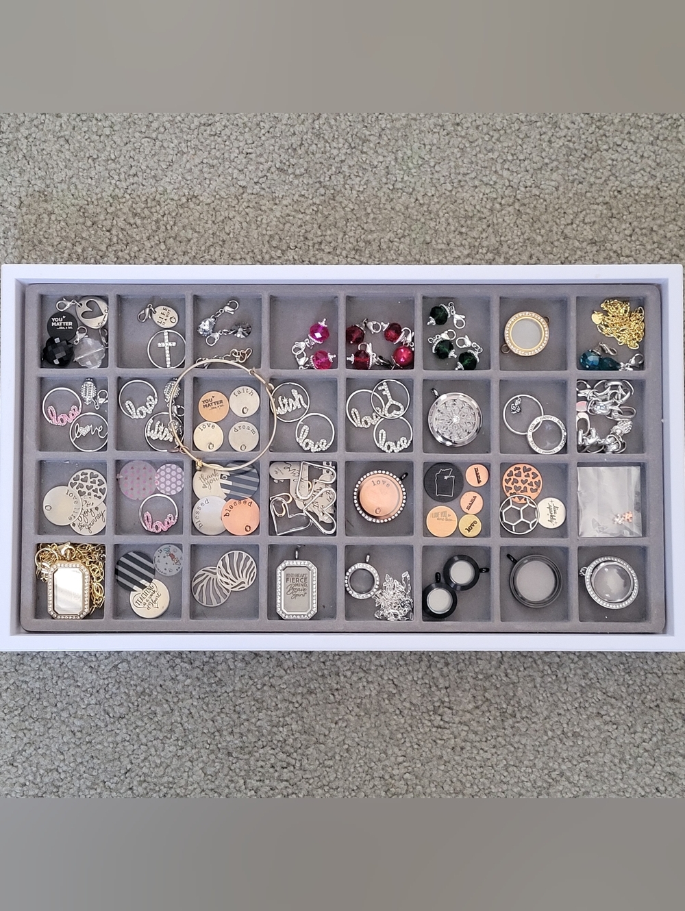 VHTF Origami Owl Huge Locket Plate Dangle Accessories Lot